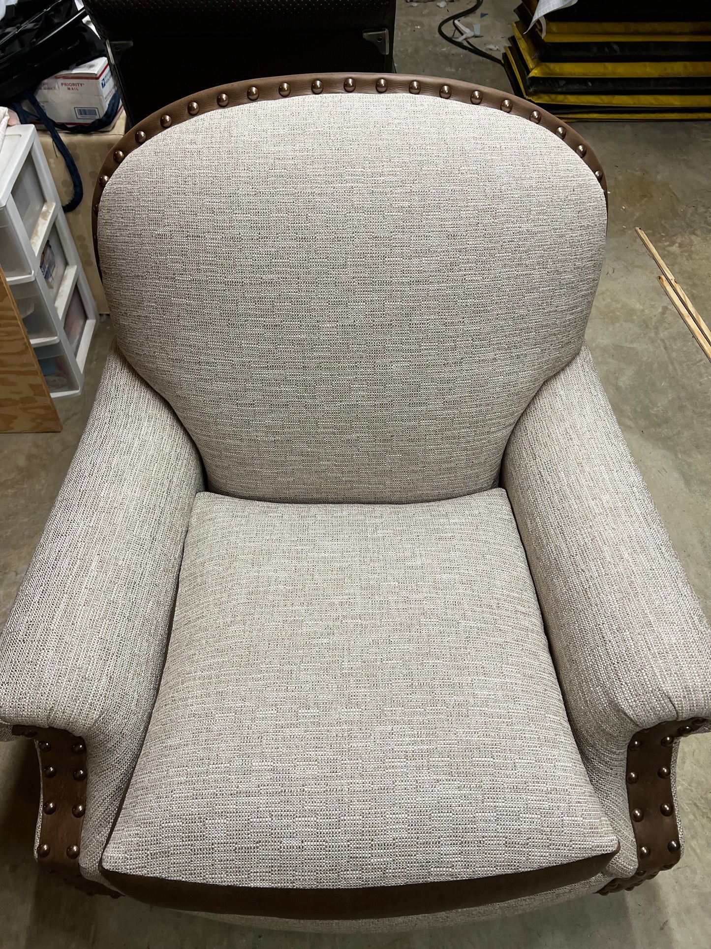 Fabric/Leather Combo Chair